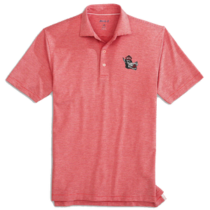 NC State Wolfpack Johnnie-O Red and White Striped Slobbering Wolf Lyndon Polo