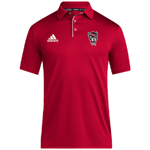 NC State Wolfpack 2024 Adidas Red Sideline Coaches Polo