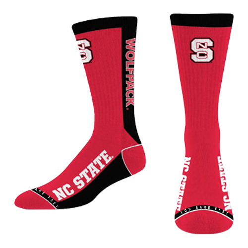 NC State Wolfpack Youth Red/Black Block S MVP Socks