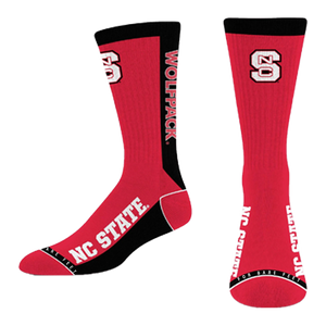 NC State Wolfpack Youth Red/Black Block S MVP Socks