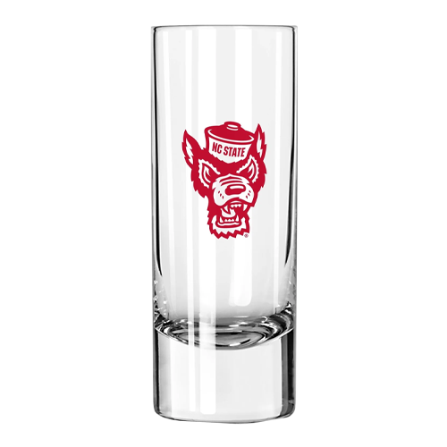 NC State Wolfpack 2.5 oz Red Wolfhead Shooter Glass