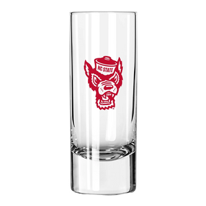 NC State Wolfpack 2.5 oz Red Wolfhead Shooter Glass