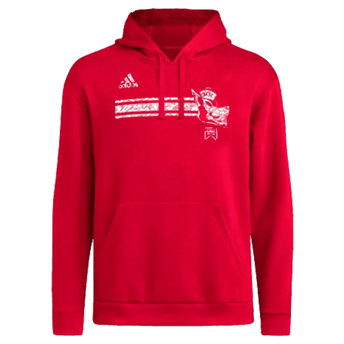 NC State Wolfpack Adidas Slobbering Wolf Red Hooded Sweatshirt