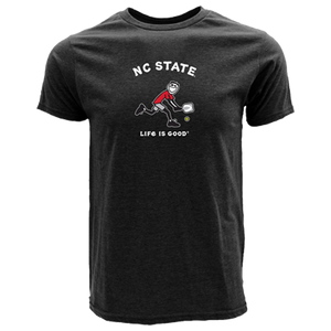 NC State Wolfpack Heathered Black Life is Good Jake Pickleball T-Shirt