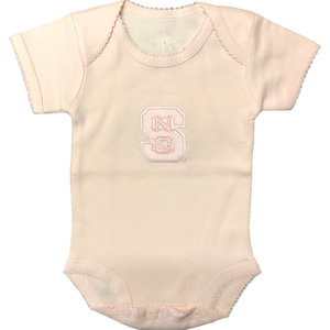 NC State Wolfpack Infant Pink Picot Onesie