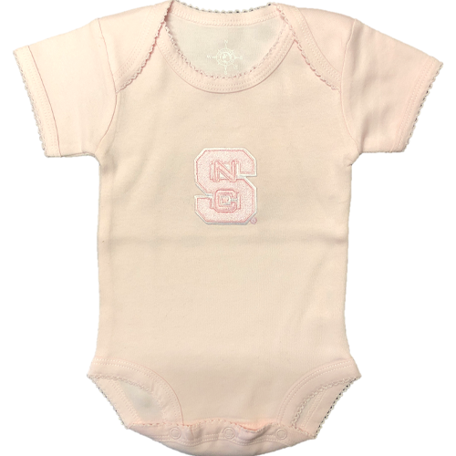 NC State Wolfpack Infant Pink Picot Onesie