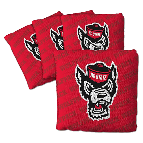 NC State Wolfpack All Over w/ Wolfhead Cornhole Bags