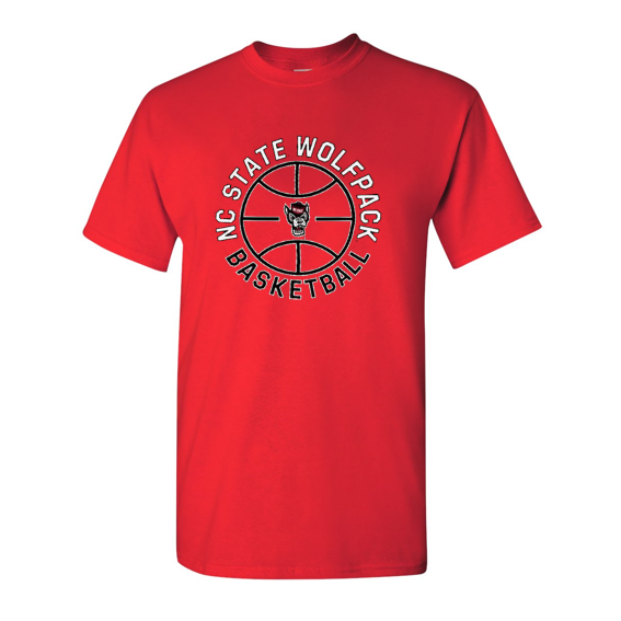 NC State Wolfpack Red Youth Wolfhead Basketball T-Shirt