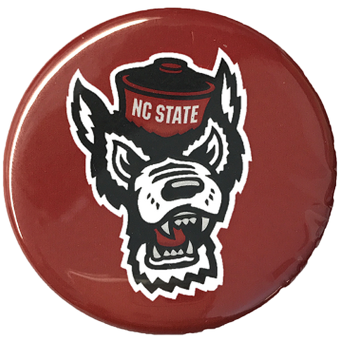 NC State Wolfpack Red Wolfhead Button