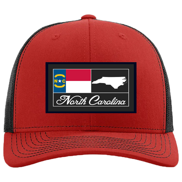 State of North Carolina Woven Patch Red and Black Richardson Hat