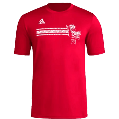 NC State Wolfpack Adidas Red Pregame Slobbering Wolf T-Shirt