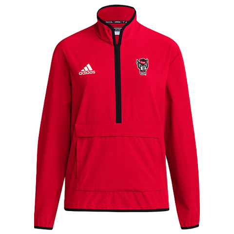 NC State Wolfpack Adidas 1/4 Zip Red Woven Jacket