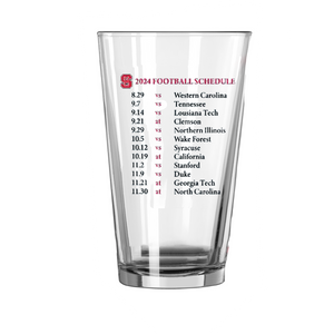 NC State Wolfpack 16 oz 2024 Football Schedule Pint Glass