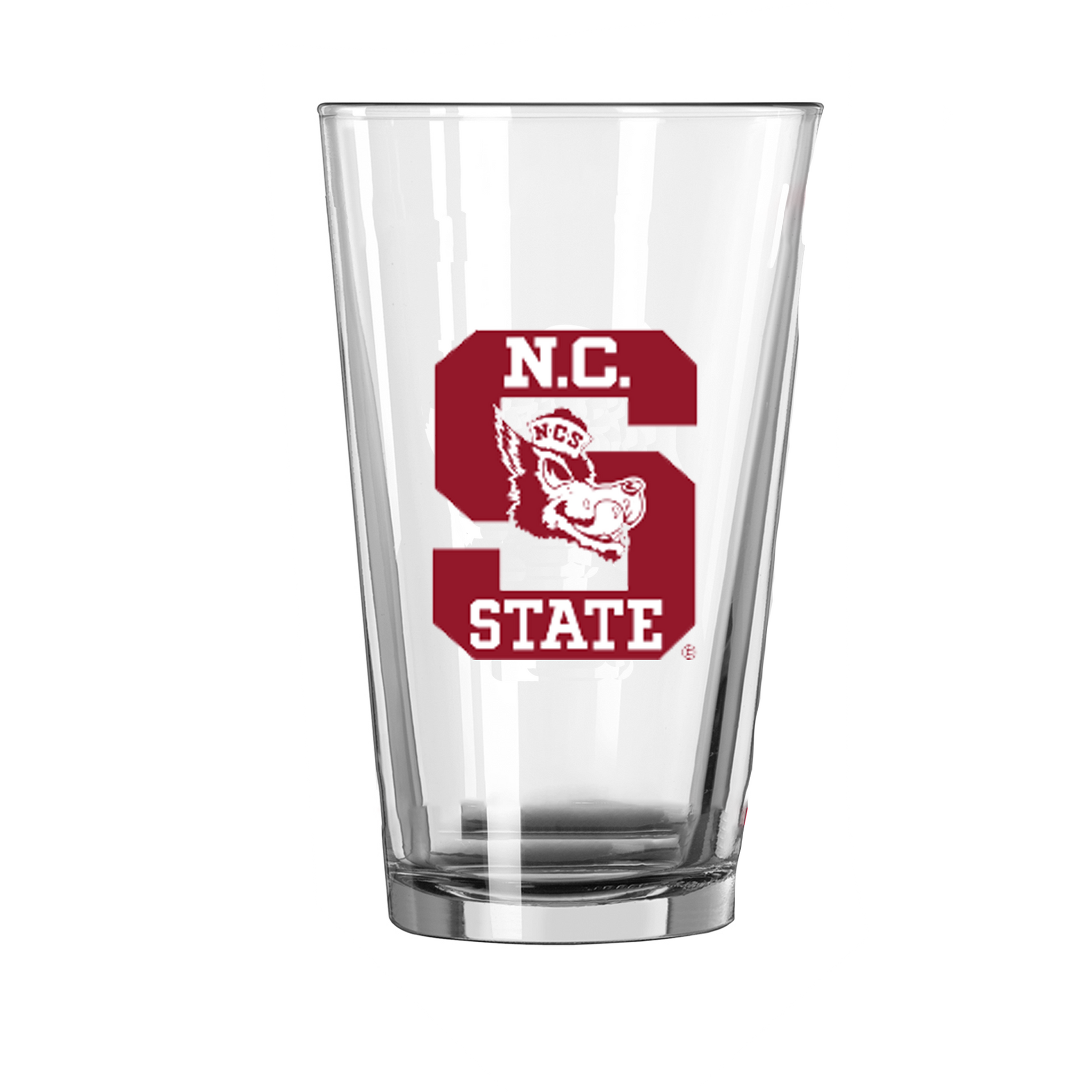 NC State Wolfpack 16 oz Vault Slobbering Wolf Gameday Pint Glass