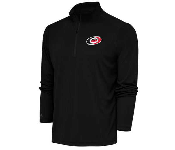 Carolina Hurricanes Antigua Black Tribute 1/4 Zip Pullover