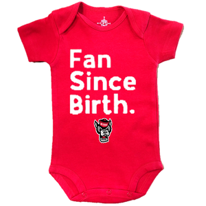 NC State Wolfpack Infant Red Fan Since Birth Wolfhead Onesie