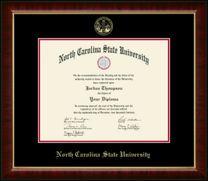 NC State Wolfpack Gold Embossed Murano Diploma Frame