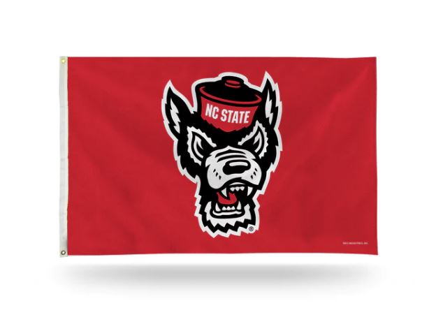 NC State Wolfpack Rico 3'x5' Red Wolfhead Banner Flag