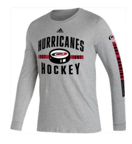 Carolina Hurricanes Starter Cross Check Jersey V-Neck Long Sleeve T-Shirt -  Black/Red