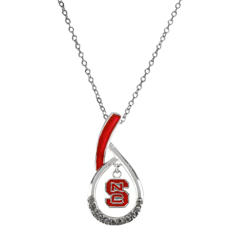 NC State Wolfpack Tear Drop Block S Necklace