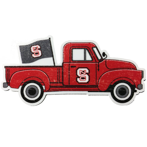 NC State Wolfpack Truck w/Flag Rugged Sticker